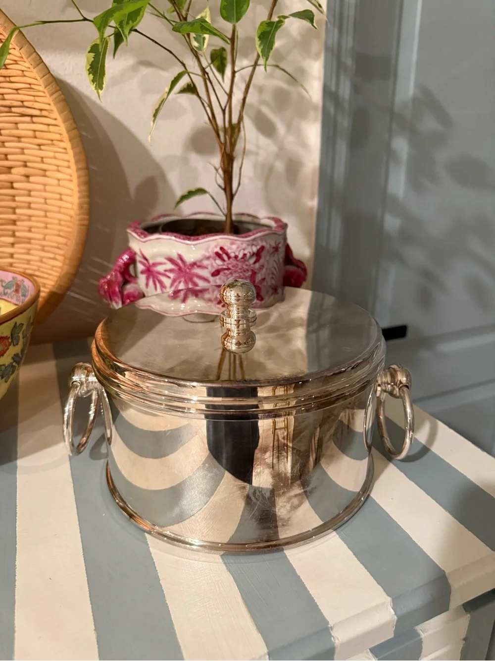 Vintage St James Brazil Ice bucket with handles